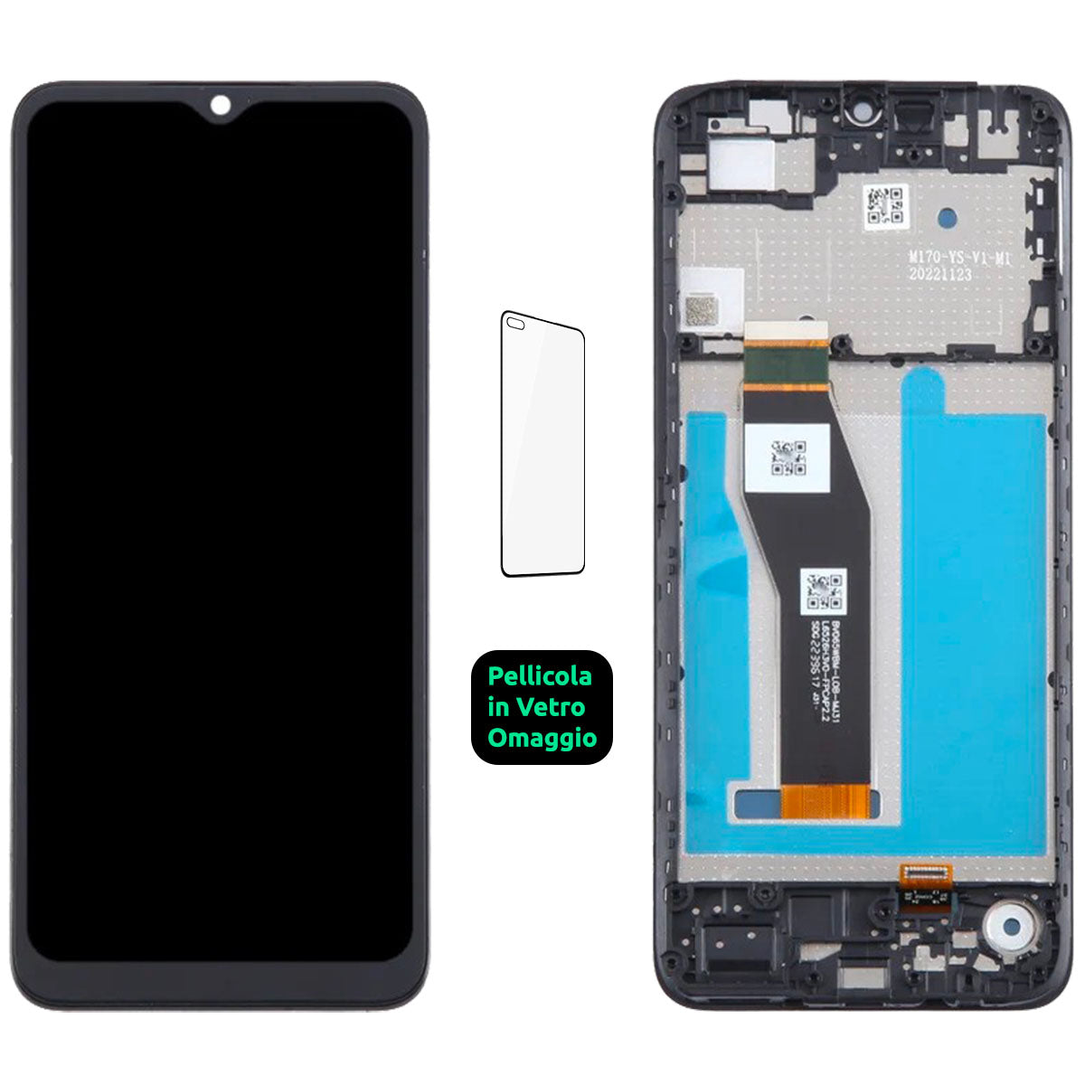 Display Schermo Lcd + Frame Motorola Moto E13 XT-2345 Touch Screen Vetro Nero